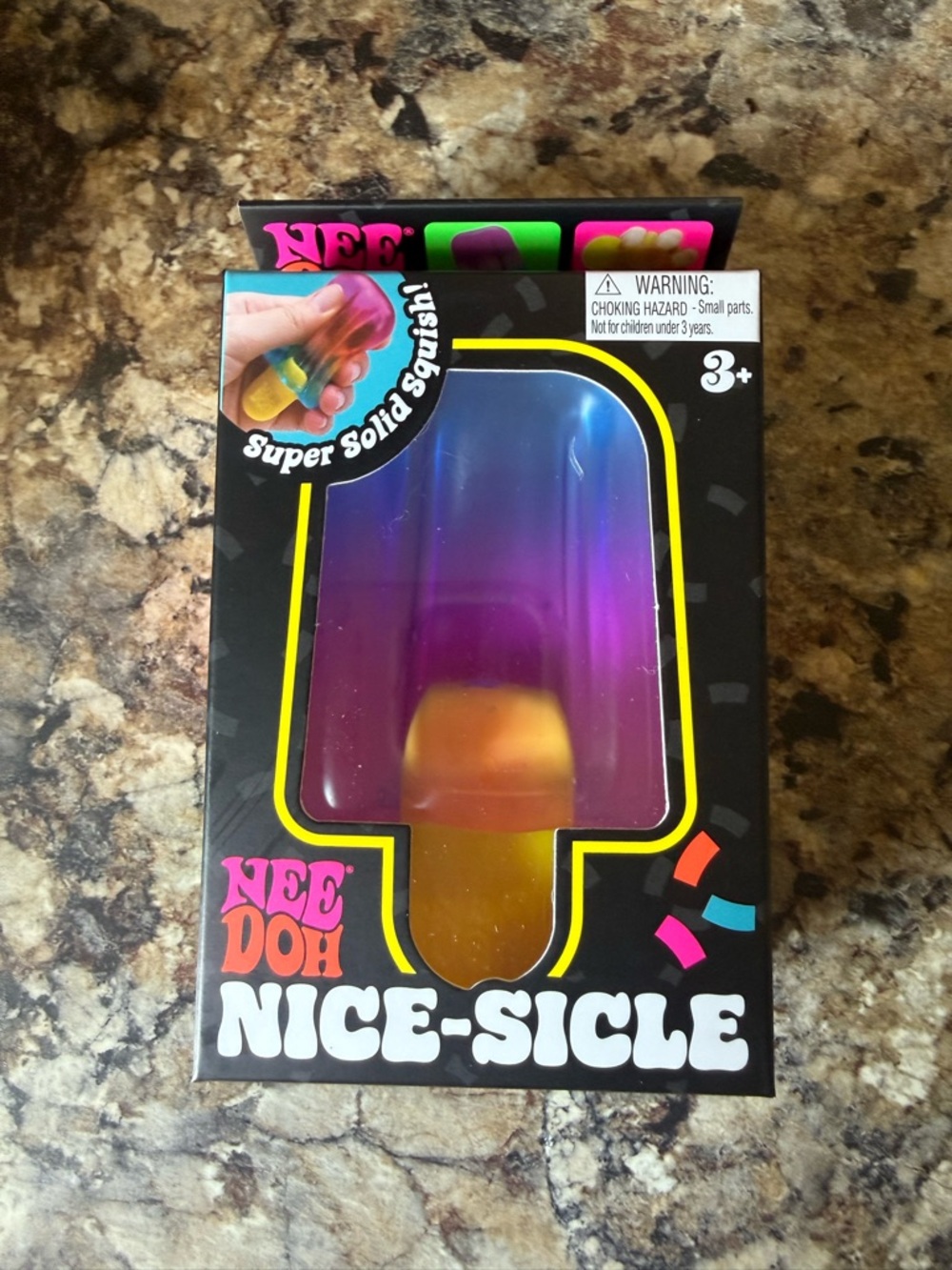 Needoh Nice-Sicle Super Solid Squish Toy - Purple & Orange